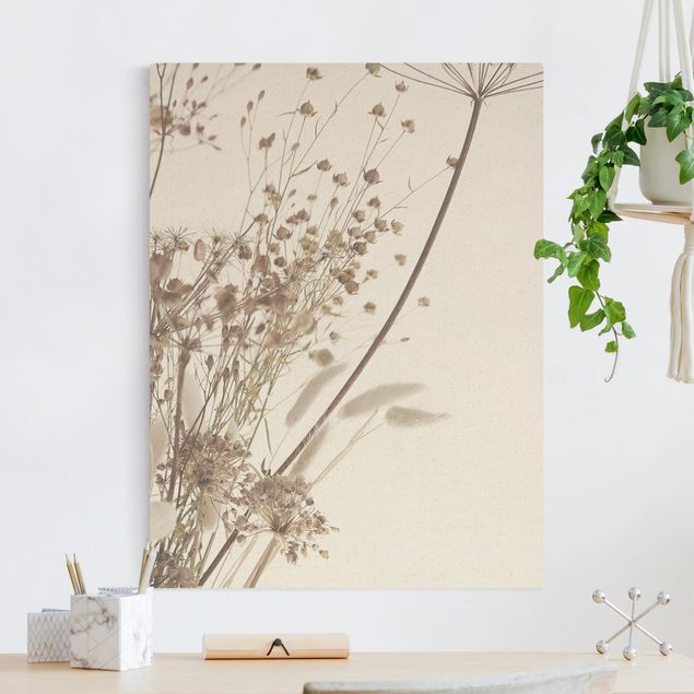 Canvas prints grasses Bouquet Of Ornamental Grass And Flowers