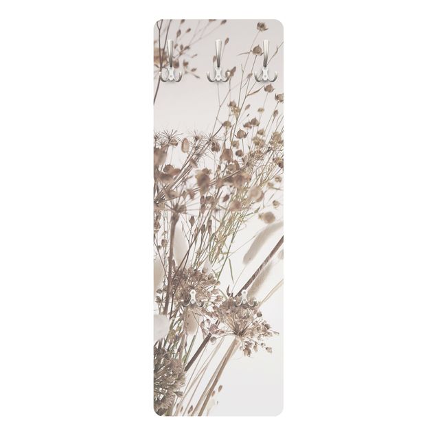 Wall mounted coat rack Bouquet Of Ornamental Grass And Flowers