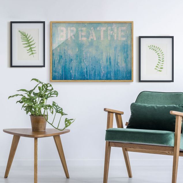 Wall quotes framed Breathe Street Art