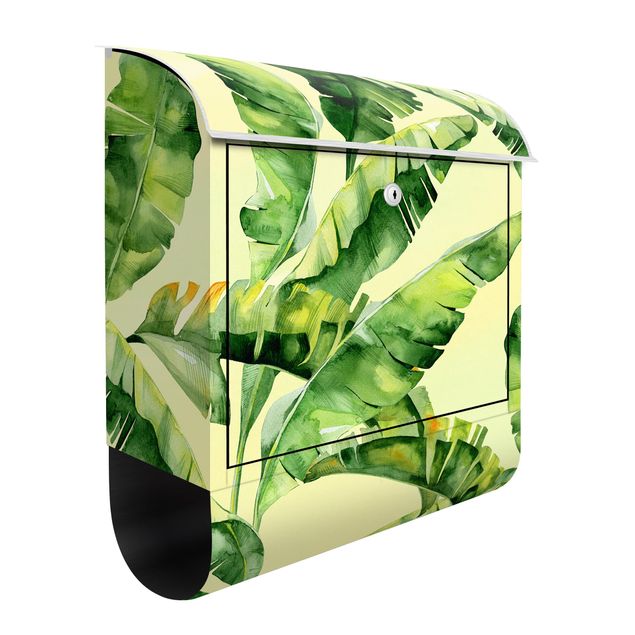 Letterboxes flower Banana Leaves Watercolour