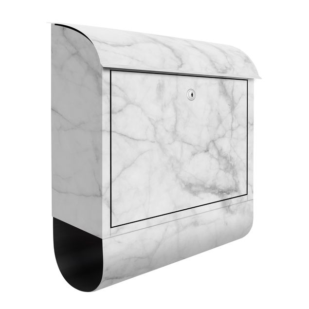 Grey post box Bianco Carrara