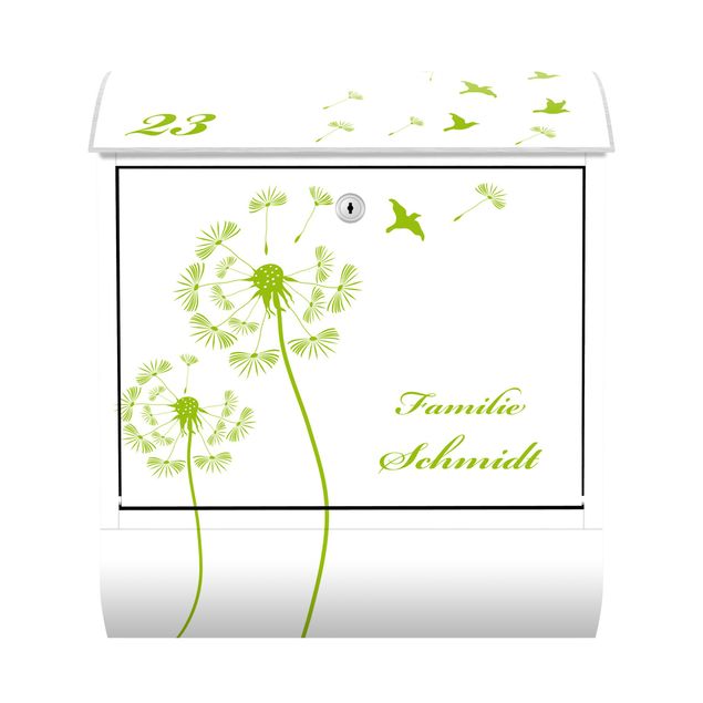Letterboxes personalized text Customised text Dandelion
