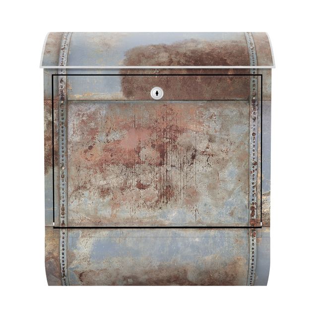 Blue letter box Shabby Industrial Metal Look