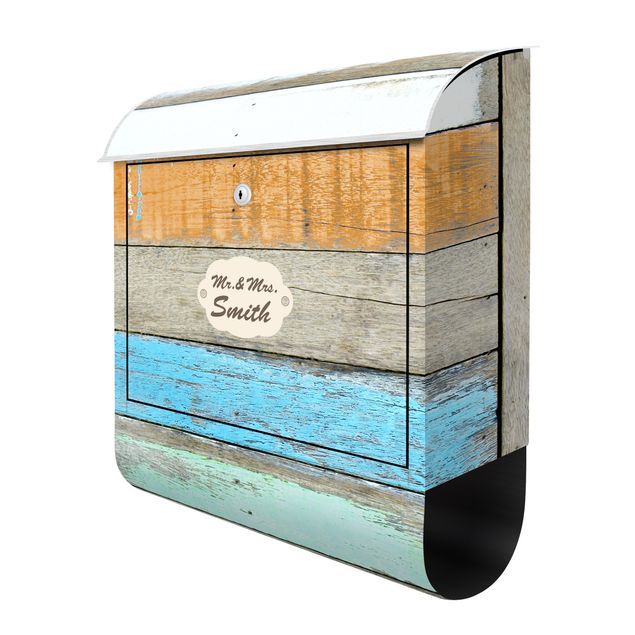 Letterboxes multicoloured Customised text Maritime Coast Flair