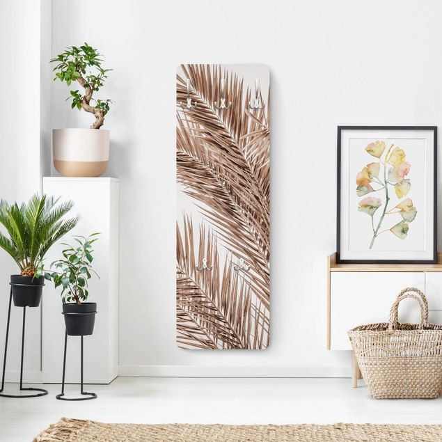Wall mounted coat rack landscape Bronze Coloured Palm Fronds