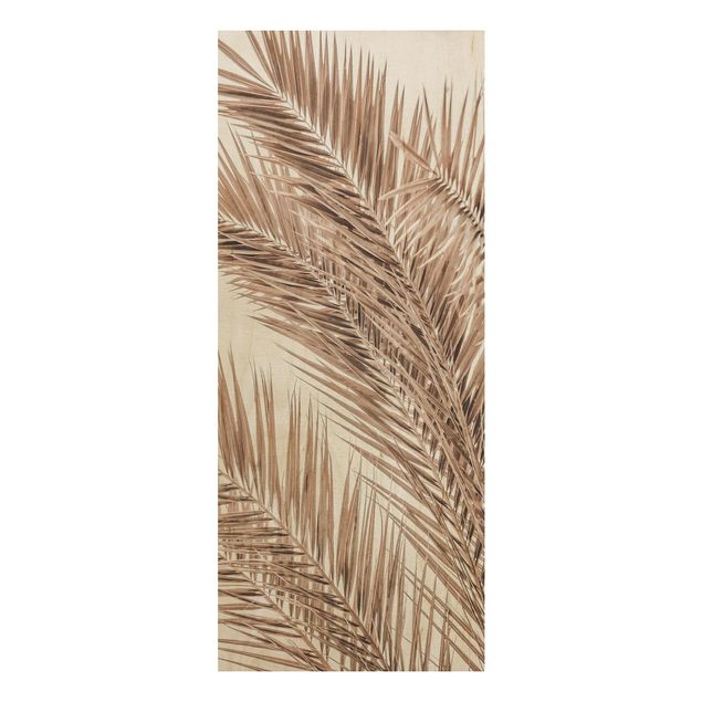 Wood prints flower Bronze Coloured Palm Fronds