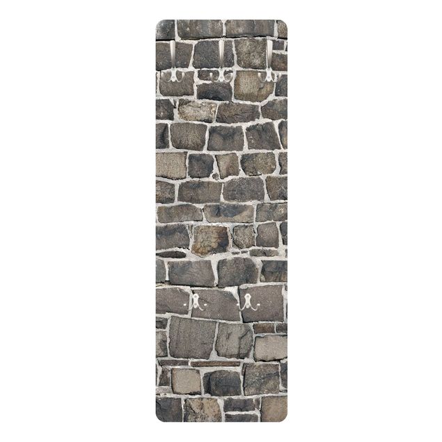 Wall mounted coat rack brown Quarry Stone Wallpaper Natural Stone Wall