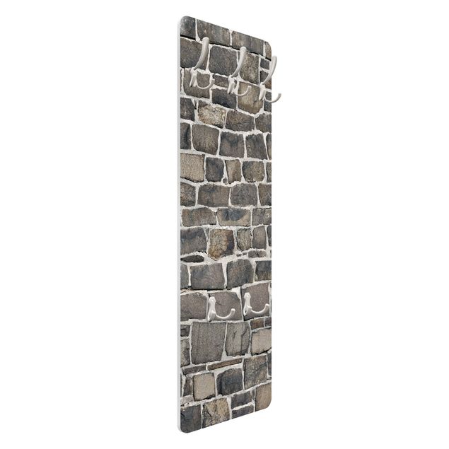 Wall mounted coat rack Quarry Stone Wallpaper Natural Stone Wall