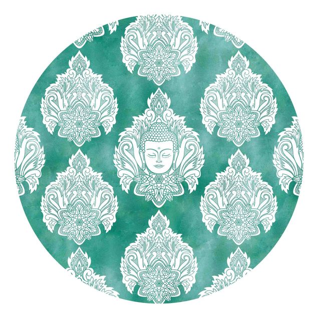 Wallpapers spiritual Buddha And Lotus Emerald Pattern