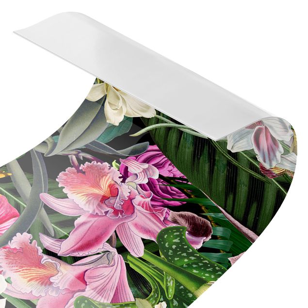Self adhesive film Colourful Tropical Flowers Collage II
