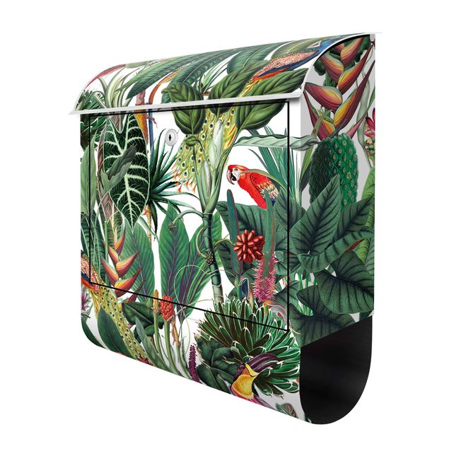 Letterboxes multicoloured Colourful Tropical Rainforest Pattern