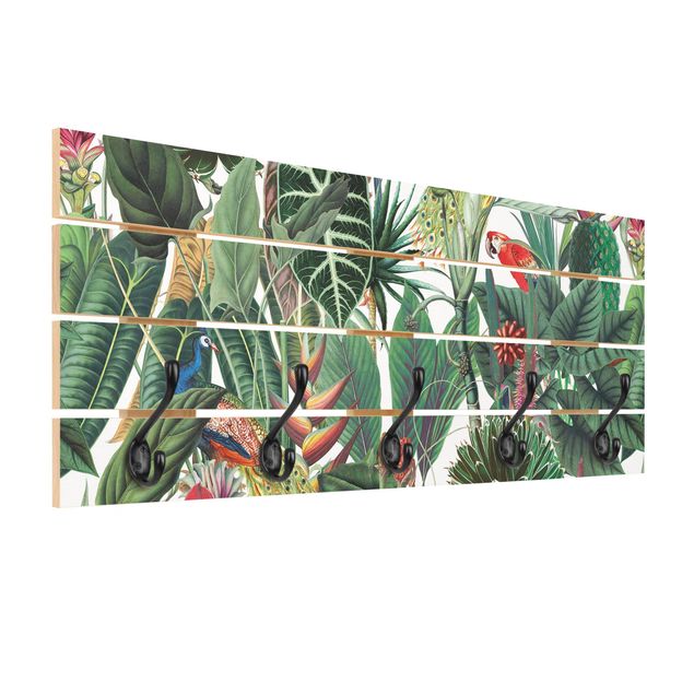 Wall coat hanger Colourful Tropical Rainforest Pattern