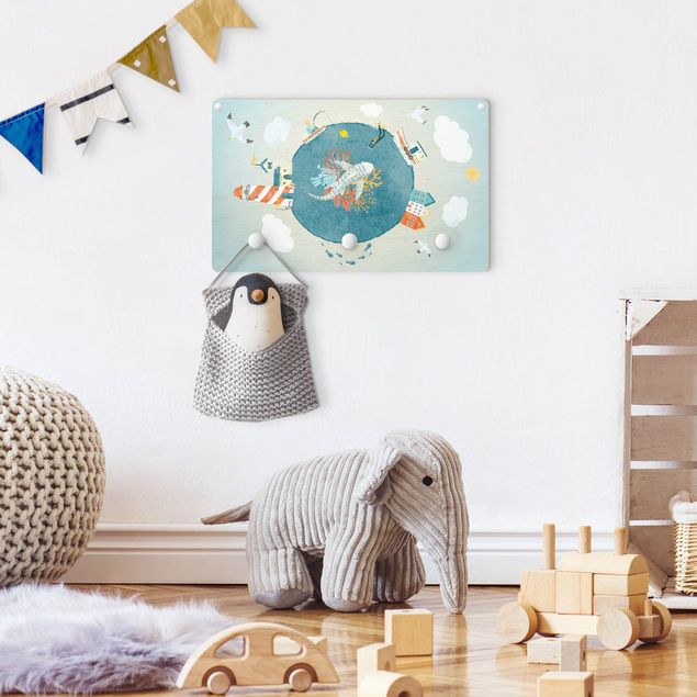 Wall mounted coat rack animals Hustle And Bustle On The Ocean