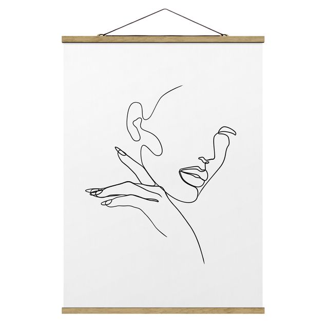 Prints abstract Line Art Woman Portrait Black And White