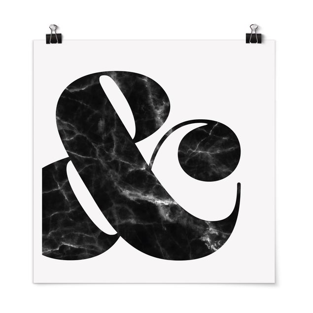 Posters black and white Ampersand Marble