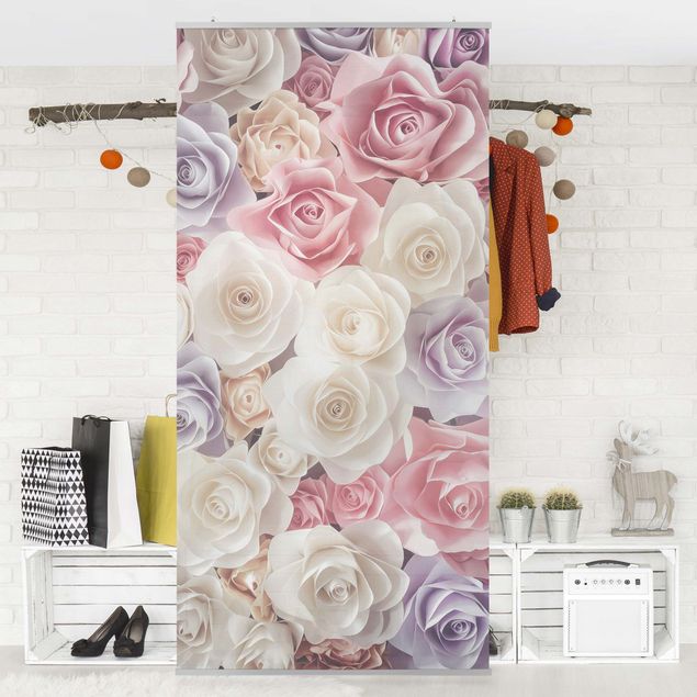 Room divider screen Pastel Paper Art Roses