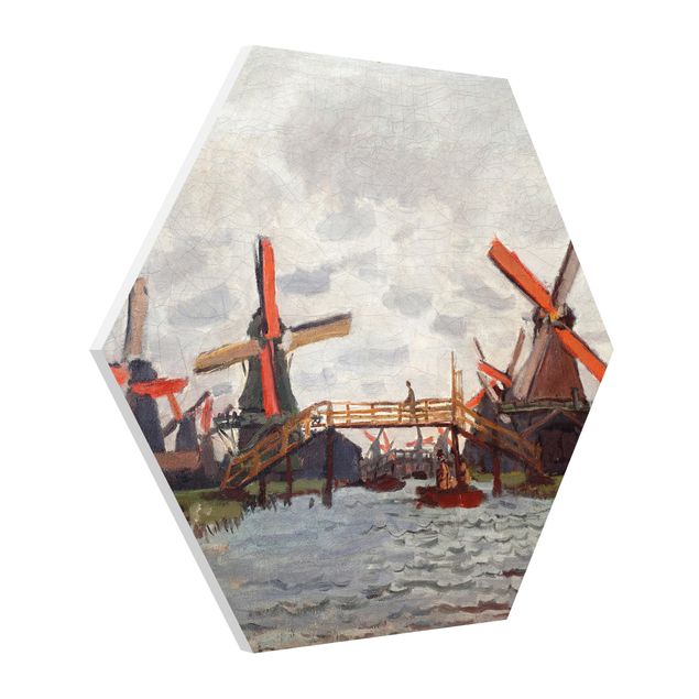 Art prints Claude Monet - Windmills in Westzijderveld near Zaandam