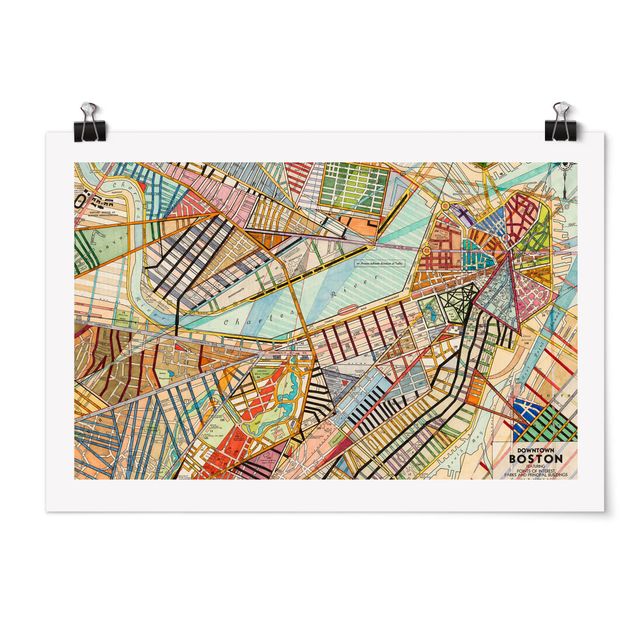 Contemporary art prints Modern Map Of Boston