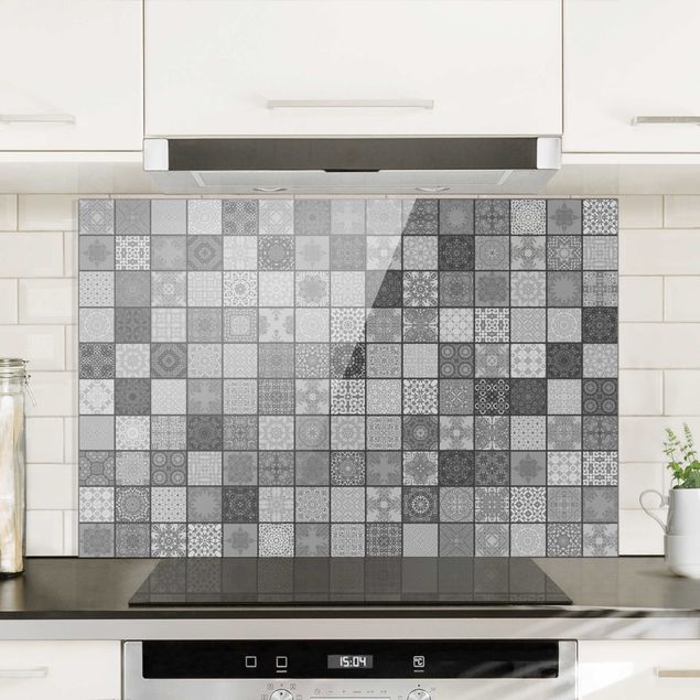 Kitchen Grey Mediterranian Tiles With Dark Joints