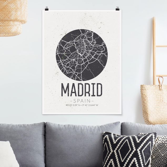 Kitchen Madrid City Map - Retro