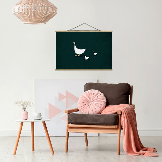 Animal wall art Goose Family On A Trip