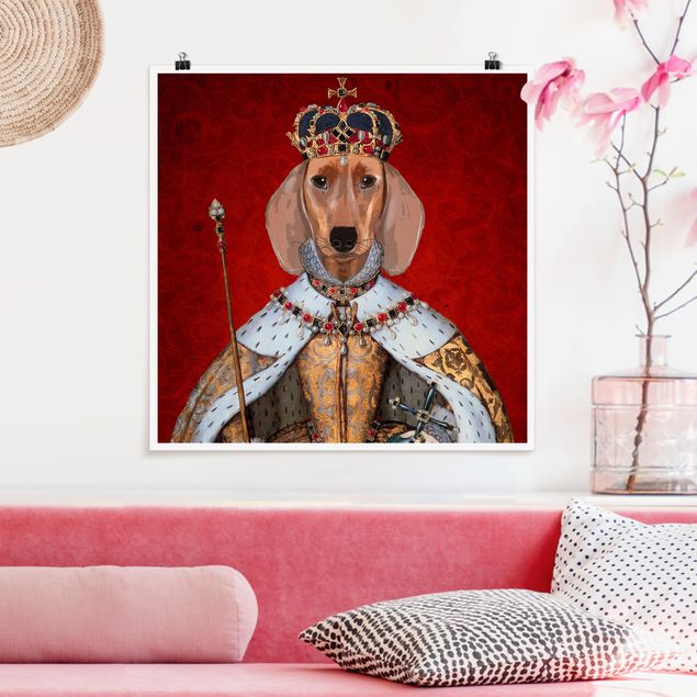 Dog print Animal Portrait - Dachshund Queen