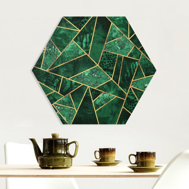 Kitchen Dark Emerald With Gold