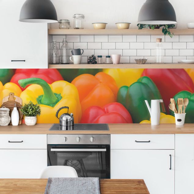 Kitchen splashback fruits and vegetables Colourful Pepper Mix