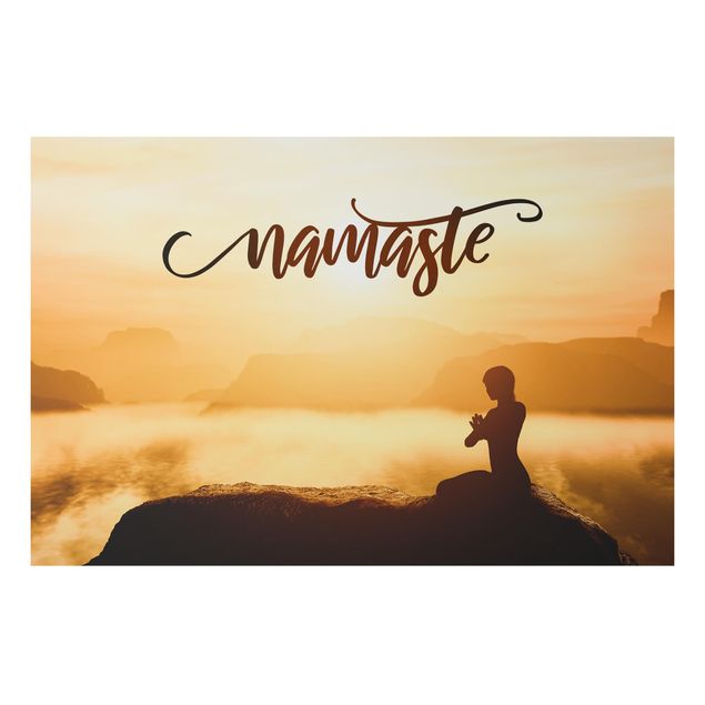 Quote wall art Namaste Sunrise In Mountains