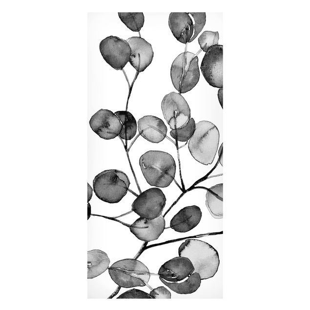 Magnet boards flower Black And White Eucalyptus Twig Watercolour