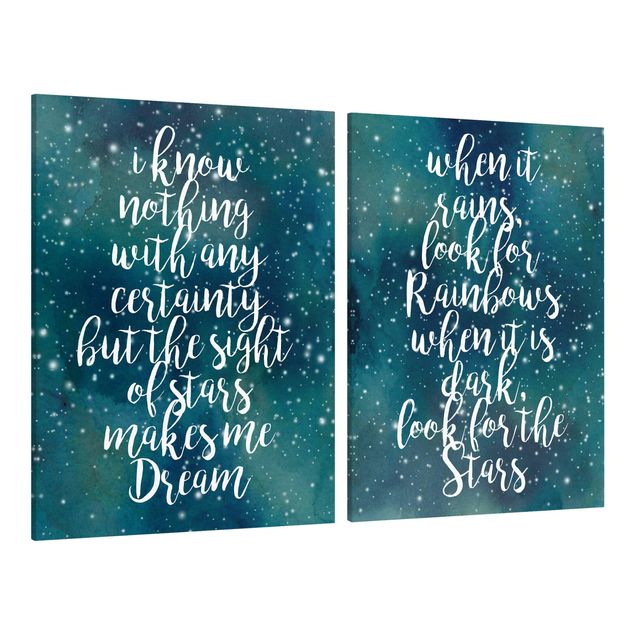 Inspirational quotes on canvas Starry Sky - Messages Set I