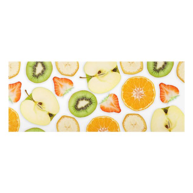 Glass splashback kitchen Colorful Fruit Mix