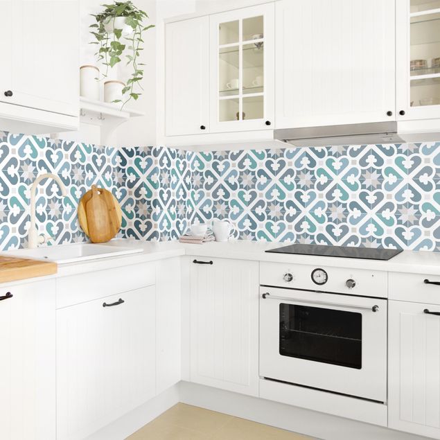 Kitchen splashback tiles Geometrical Tiles - Water