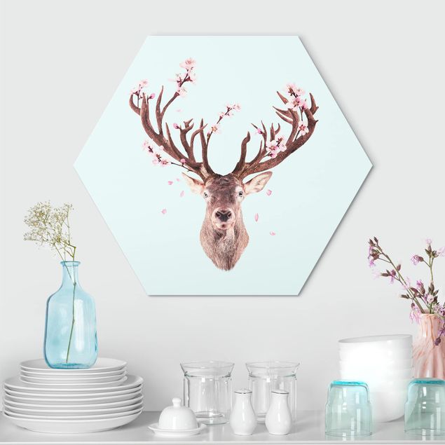 Kitchen Deer With Cherry Blossoms
