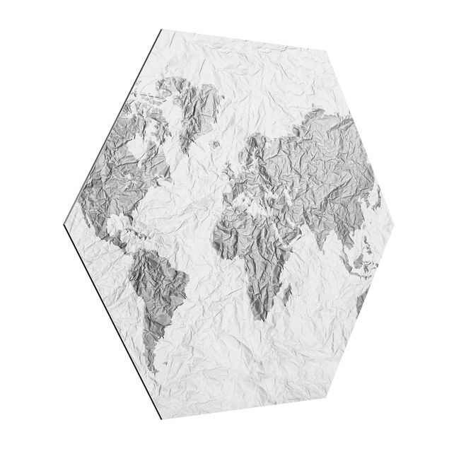 Prints patterns Paper World Map White Grey