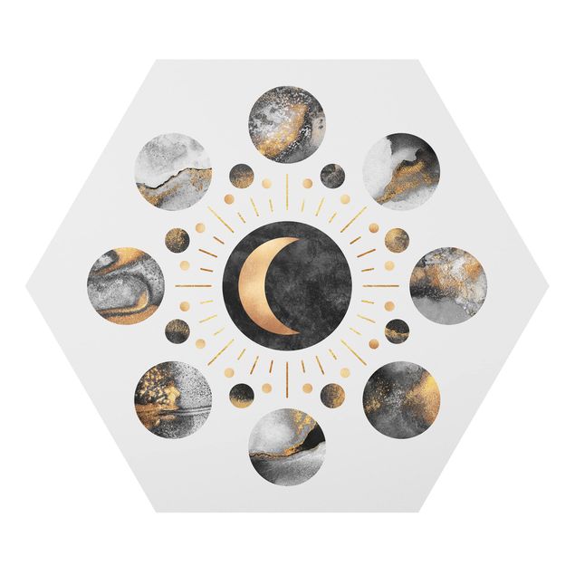 Elisabeth Fredriksson Moon Phases Abstract Gold