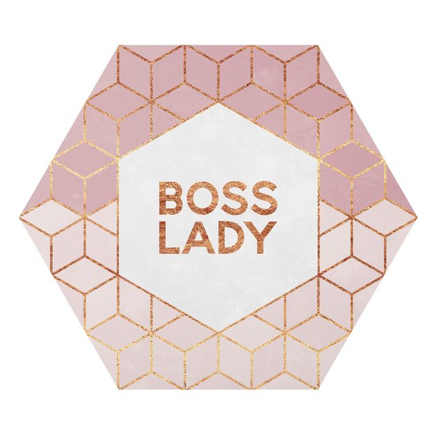 Pink art canvas Boss Lady Hexagons Pink