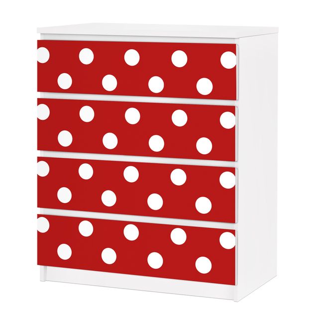 Furniture self adhesive vinyl No.DS92 Dot Design Girly Red