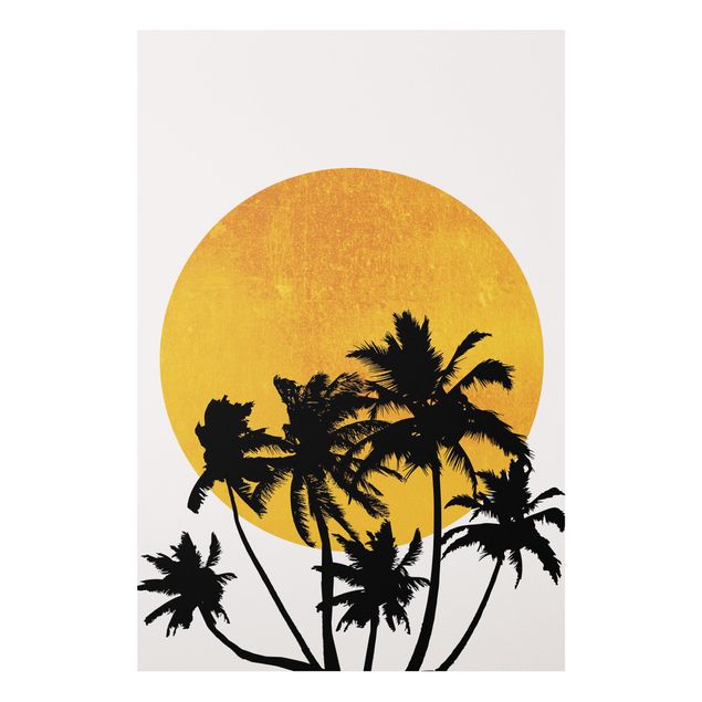 Landscape canvas prints Palm Trees In Front Of Golden Sun