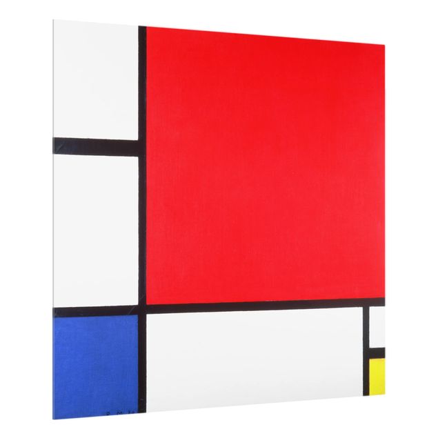 Glass splashback art print Piet Mondrian - Composition Red Blue Yellow