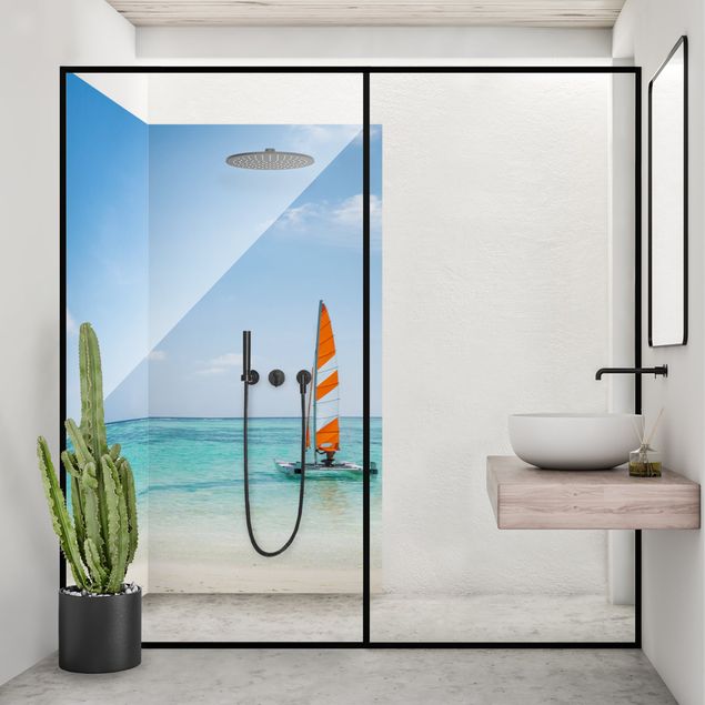 Shower wall cladding - Catamaran At Sea In The Indian Ocean