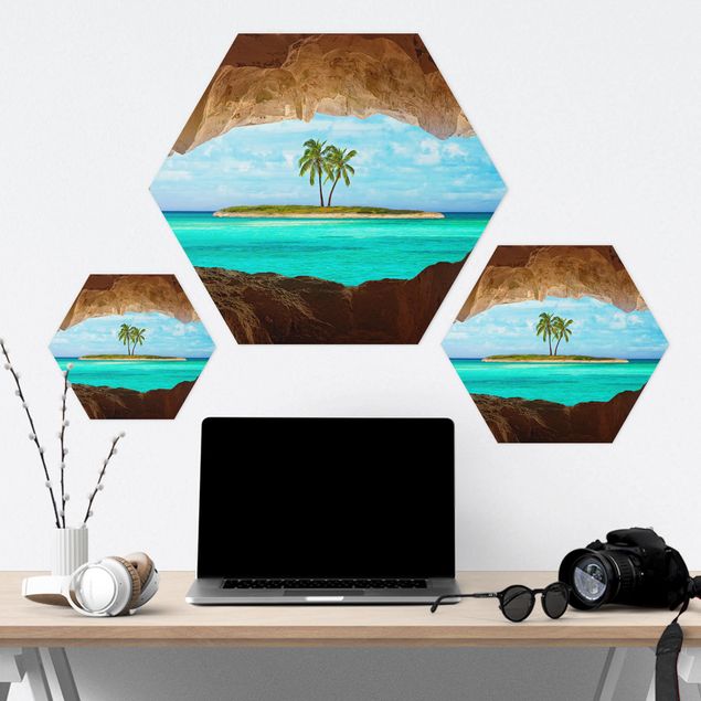 Hexagon shape pictures View of Paradise