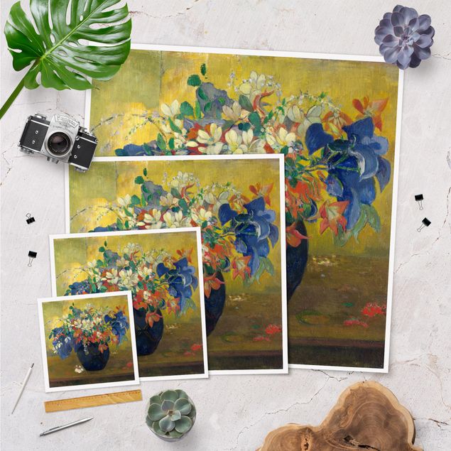 Prints multicoloured Paul Gauguin - Flowers in a Vase