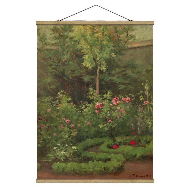 Art style post impressionism Camille Pissarro - A Rose Garden