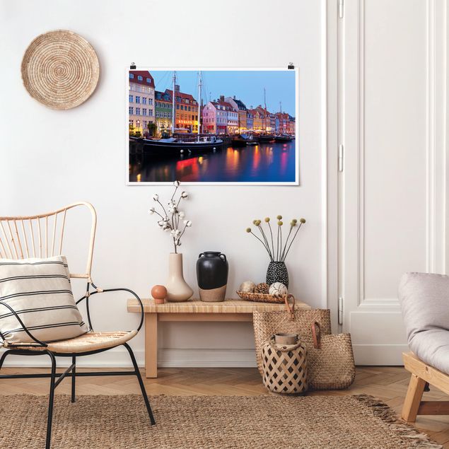 Modern art prints Copenhagen Harbor In The Evening