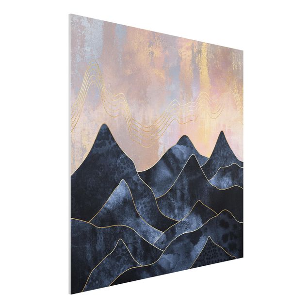 Mountain art prints Golden Dawn Over Mountains