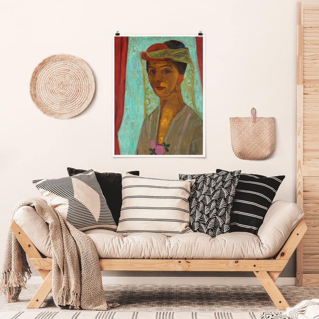 Expressionism art Paula Modersohn-Becker - Self-Portrait with a Hat and Veil