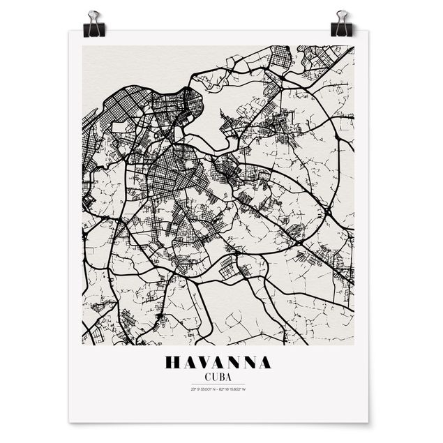 Prints quotes Havana City Map - Classic
