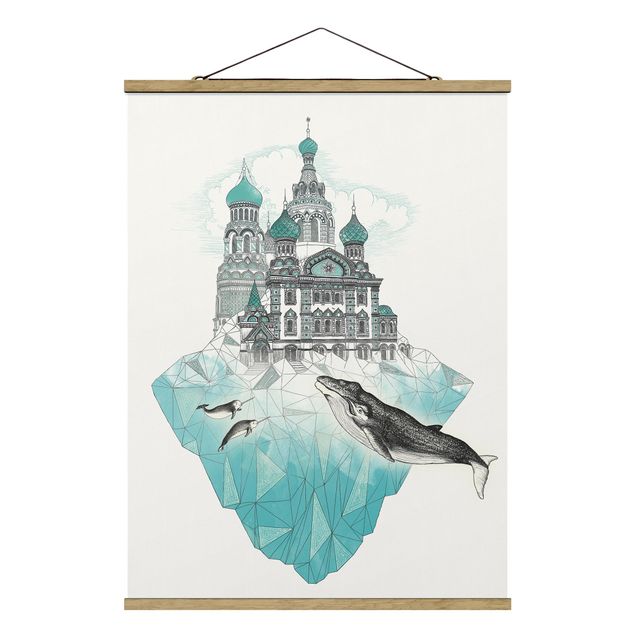 Prints animals Illustration Church With Domes And Wal