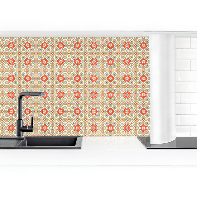 Self adhesive film Oriental Patterns With Colourful Tiles